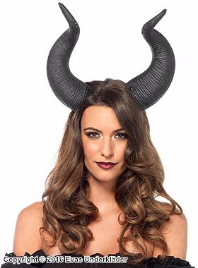 Maleficent fra Tornerose, kostyme-diadem, horn